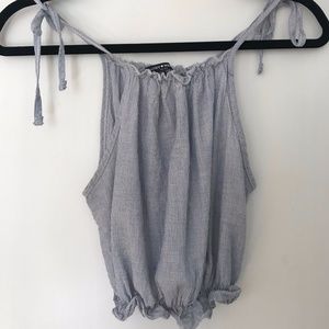 Brandy Melville Blue & White Stripped Crop Top